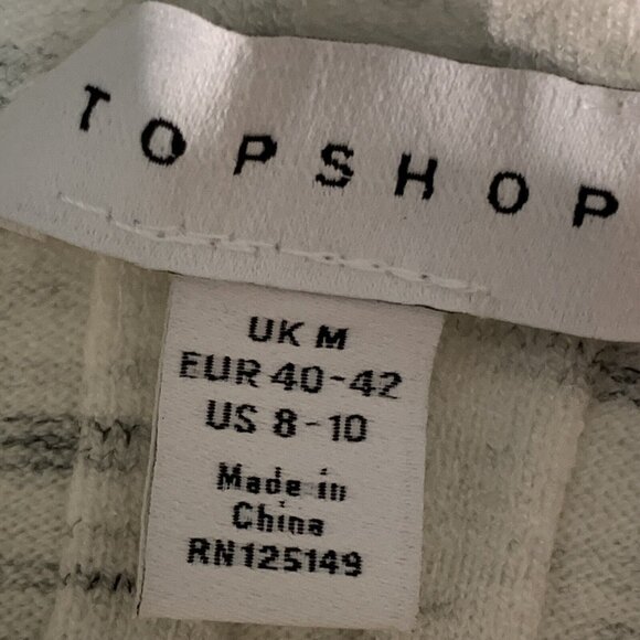 TOPSHOP Grey Knitted Marl Funnel Mock Neck Top New Rib Sweater Pullover 8605 - Picture 9 of 12